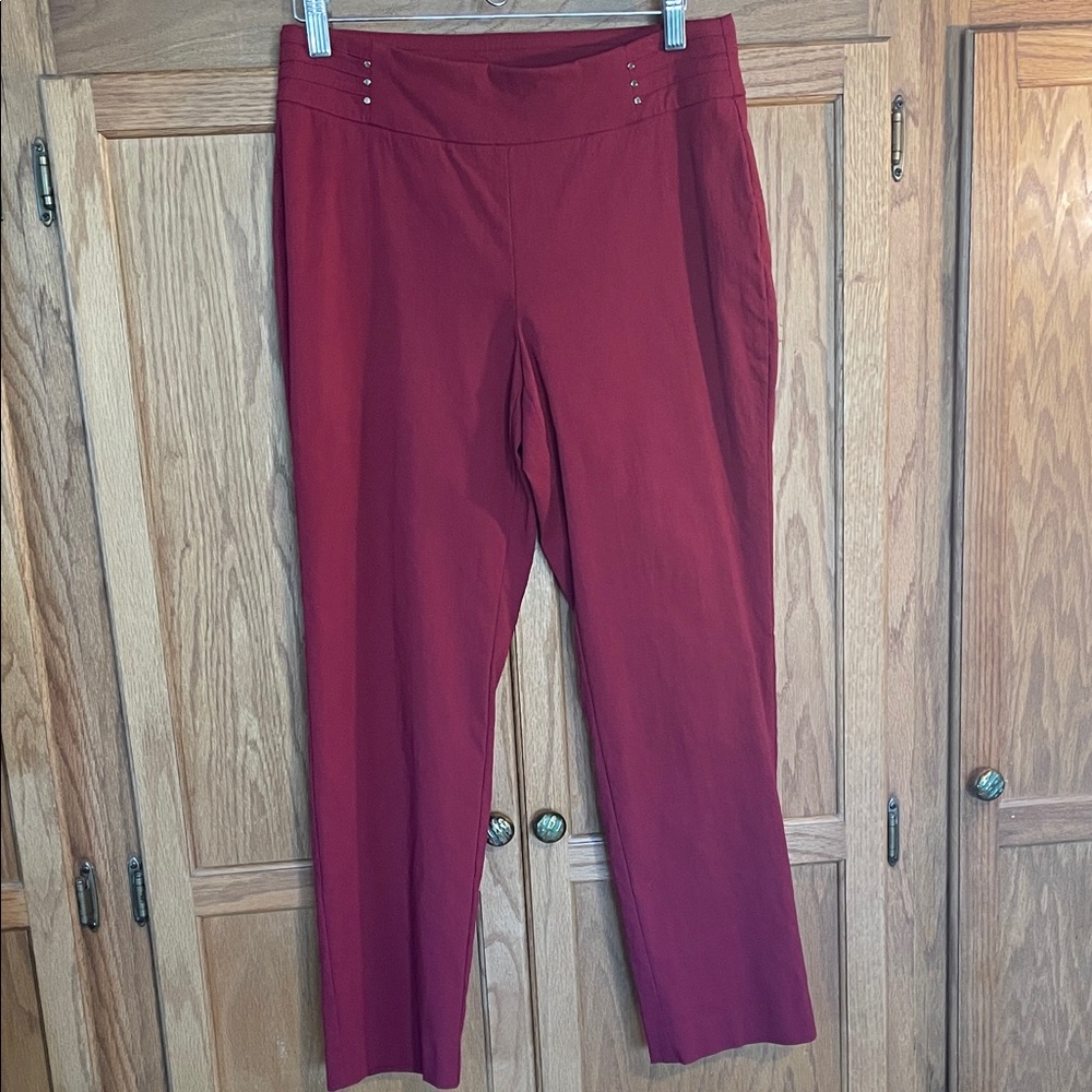 JM Collection Berry/Red Women's Pants